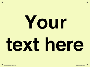 Custom plain information sign. Black text